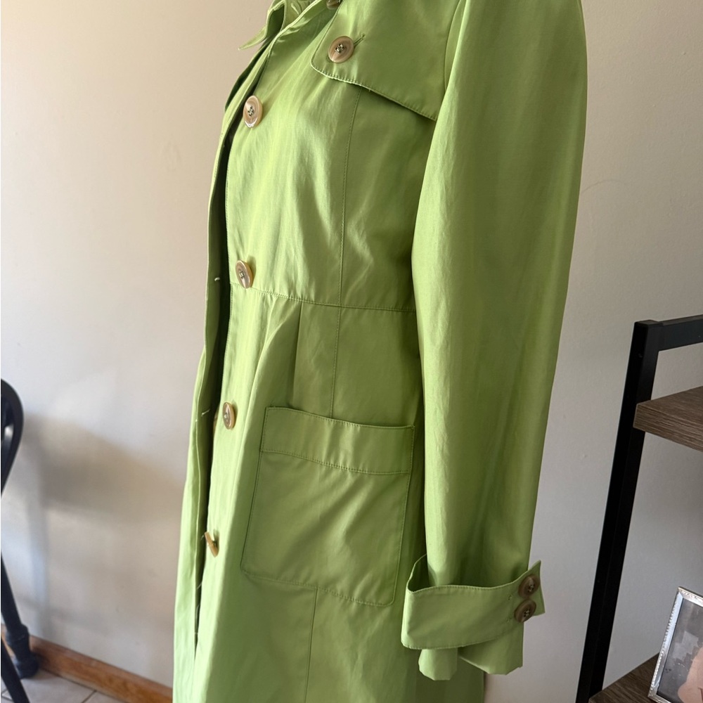 Light Green Women's Trench Coat - Picture 3 of 5